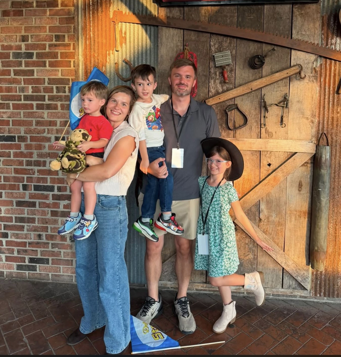 Shane Himes with his wife and their three children